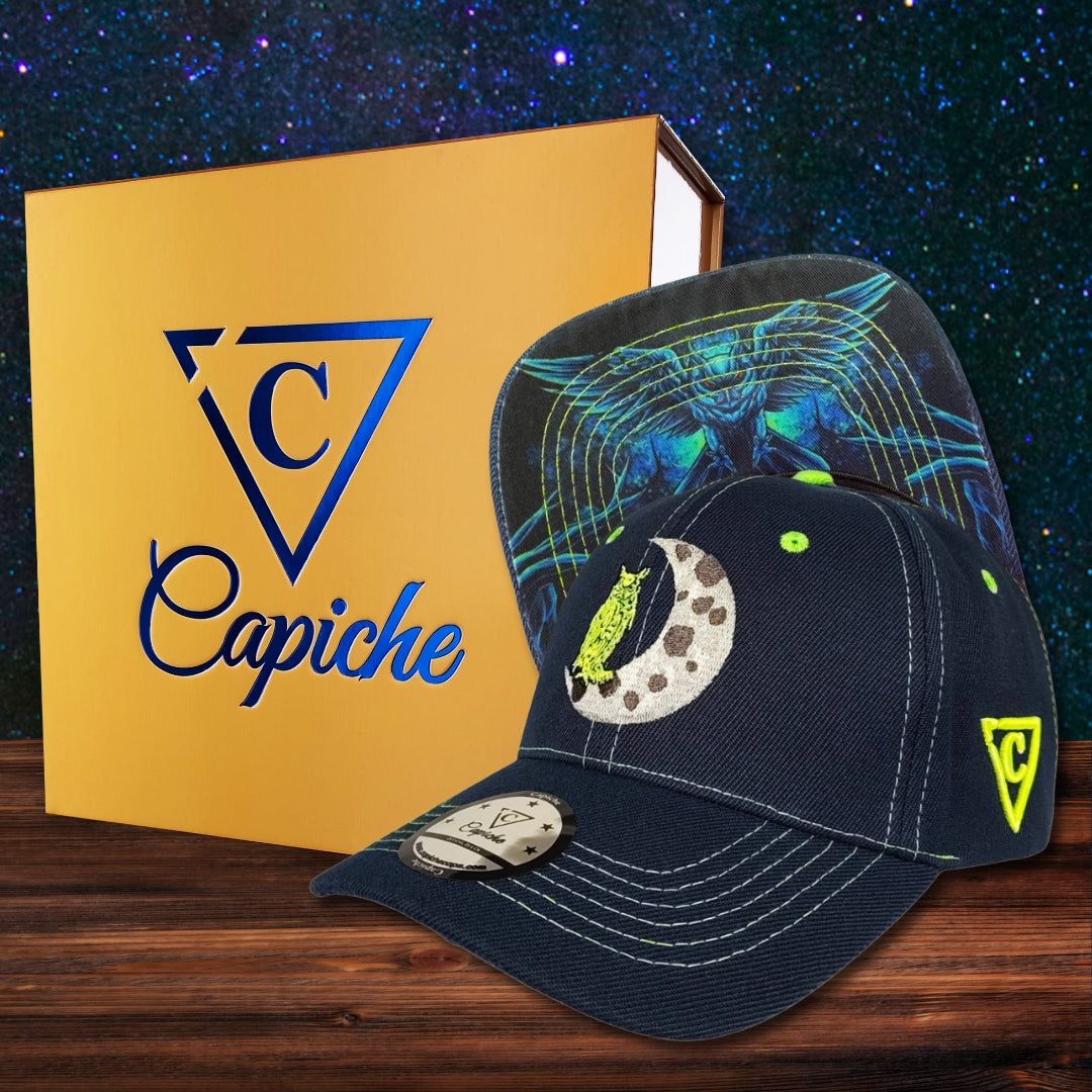 Casquette de baseball Night Owl - Bleu nuit/Coutures vert fluo