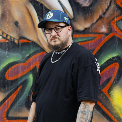 Casquette de baseball Night Owl - Bleu nuit/Coutures vert fluo