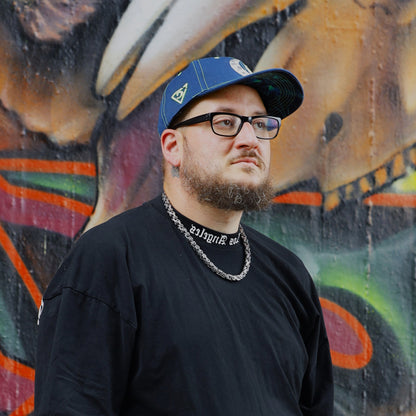 Casquette de baseball Night Owl - Bleu nuit/Coutures vert fluo