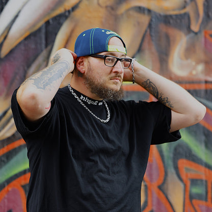 Casquette de baseball Night Owl - Bleu nuit/Coutures vert fluo