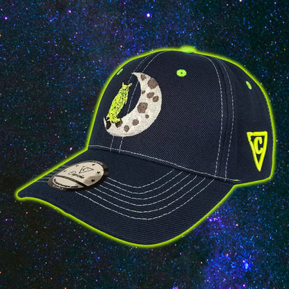 Casquette de baseball Night Owl - Bleu nuit/Coutures vert fluo