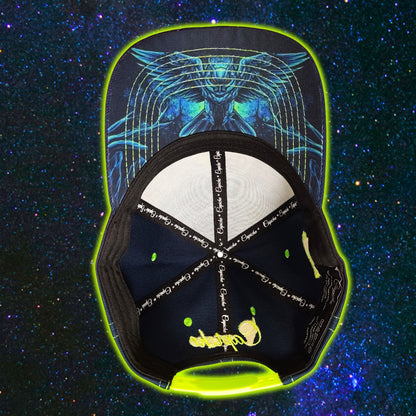 Casquette de baseball Night Owl - Bleu nuit/Coutures vert fluo