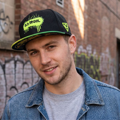 Gorra Snapback Old Skool - Negro/Verde degradado