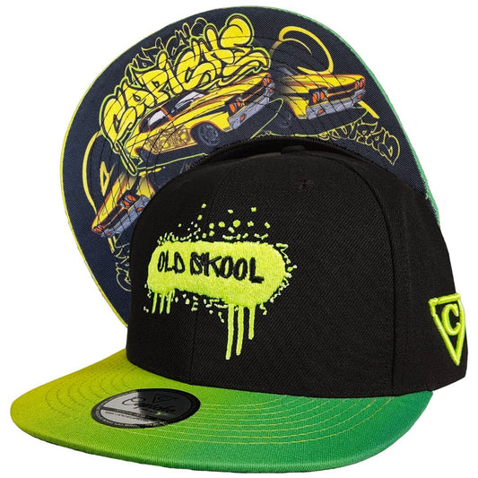 Old Skool Snapback – Schwarz/Grün Ombré