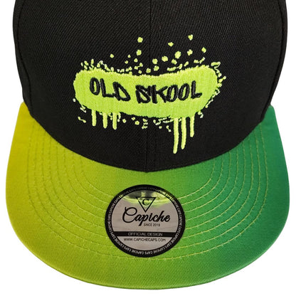 Gorra Snapback Old Skool - Negro/Verde degradado