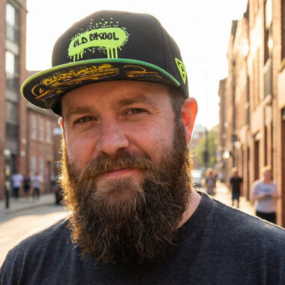 Gorra Snapback Old Skool - Negro/Verde degradado