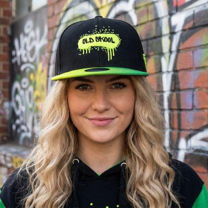 Gorra Snapback Old Skool - Negro/Verde degradado