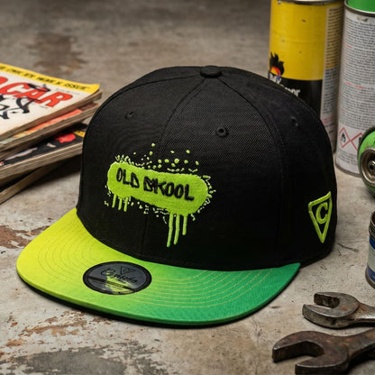Gorra Snapback Old Skool - Negro/Verde degradado