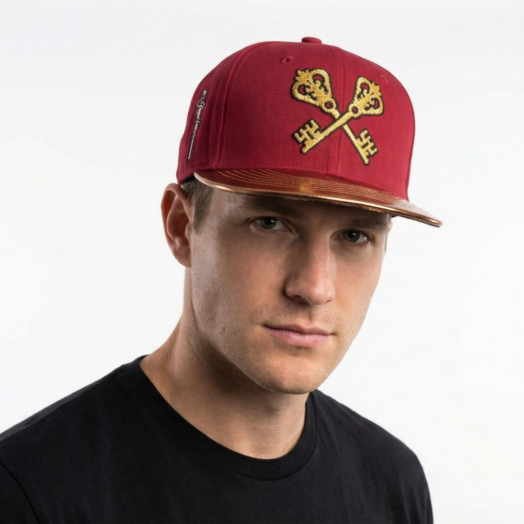 Cappellino Snapback Hidden Room - Rosso scuro/Marrone metallizzato