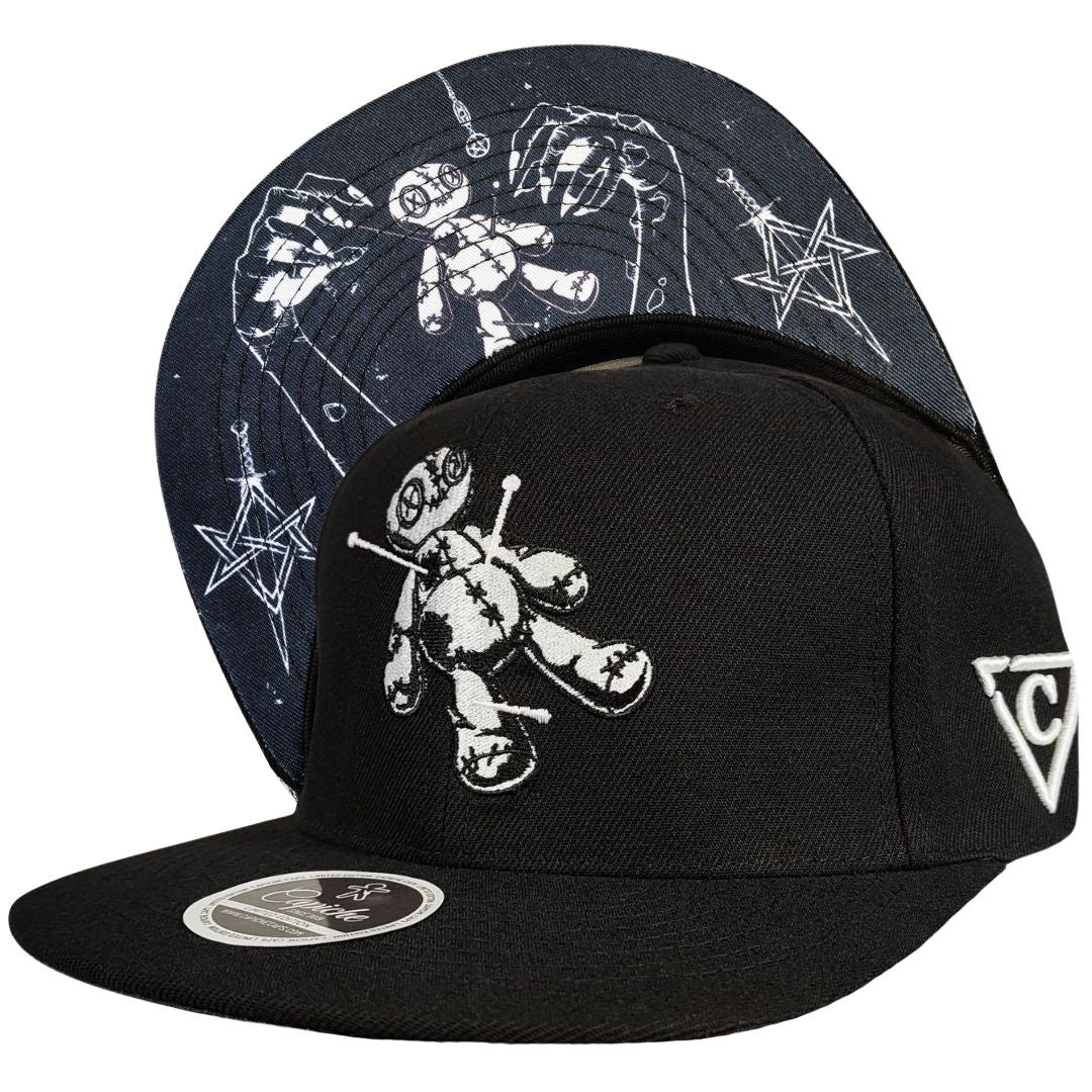 LIMITED EDITION Voodoo Snapback - Black with Silver Skeleton Charm