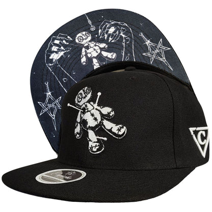 LIMITED EDITION Voodoo Snapback - Black with Silver Skeleton Charm