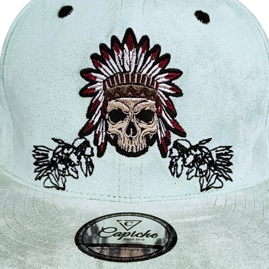 Ancestor Spirits Snapback - Light Mint Green Suede