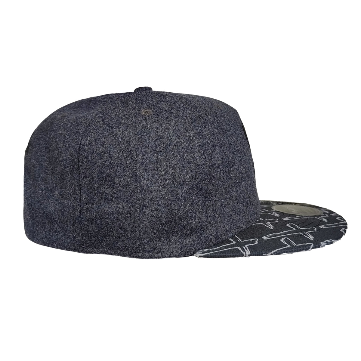 Phantom Grave Snapback - Grey-Blue Wool/Cross Pattern