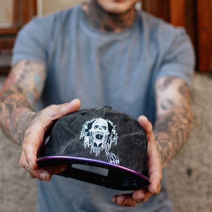 Realm of the Dead Snapback - Grey Washed/Purple Crackling Metallic