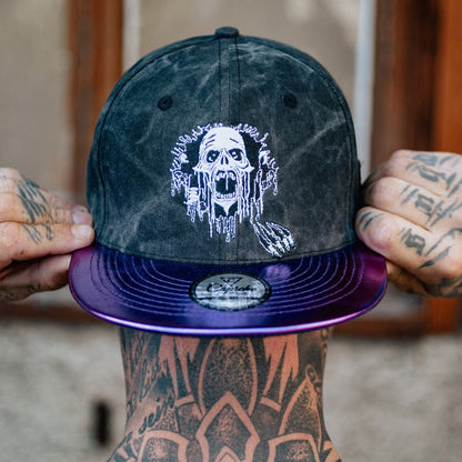 Realm of the Dead Snapback - Grey Washed/Purple Crackling Metallic