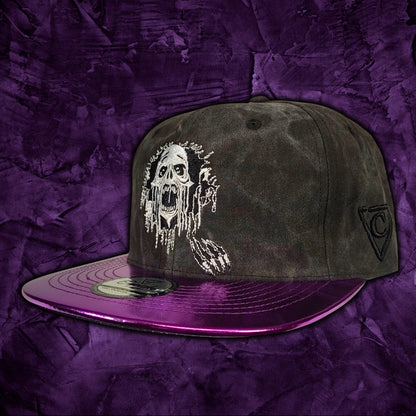 Realm of the Dead Snapback - Grey Washed/Purple Crackling Metallic