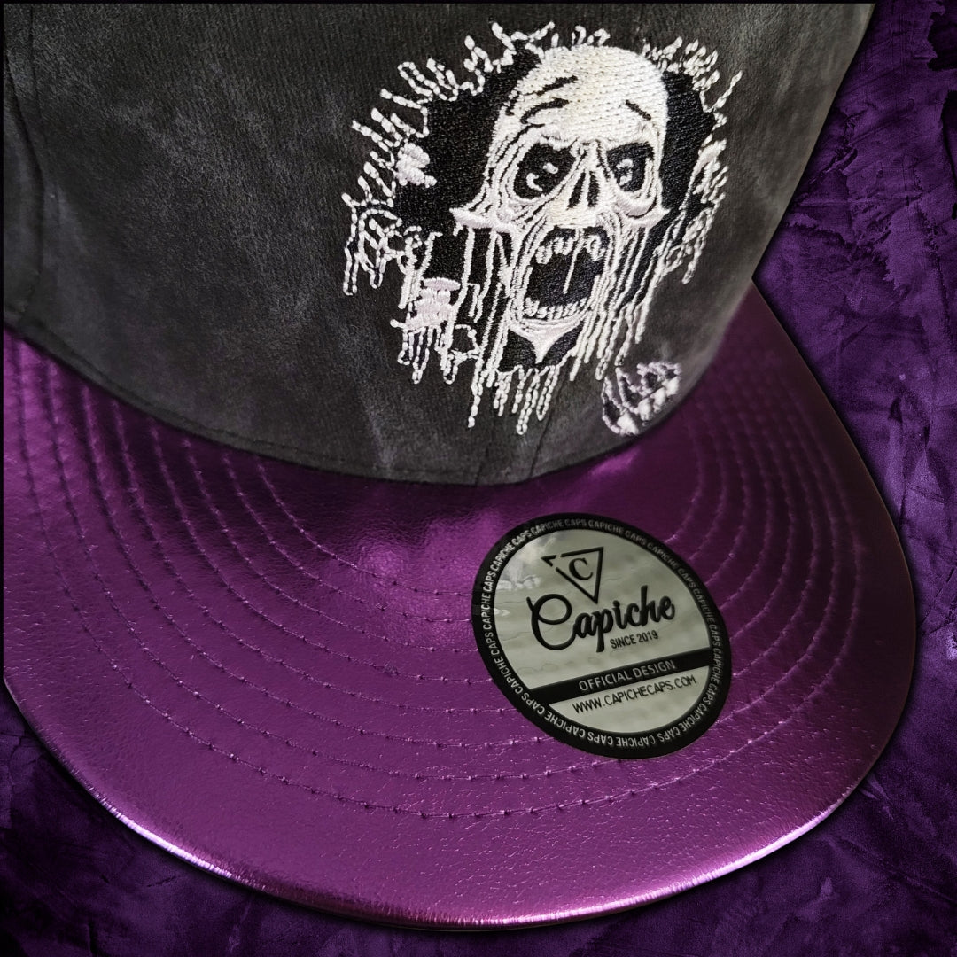Realm of the Dead Snapback - Grey Washed/Purple Crackling Metallic