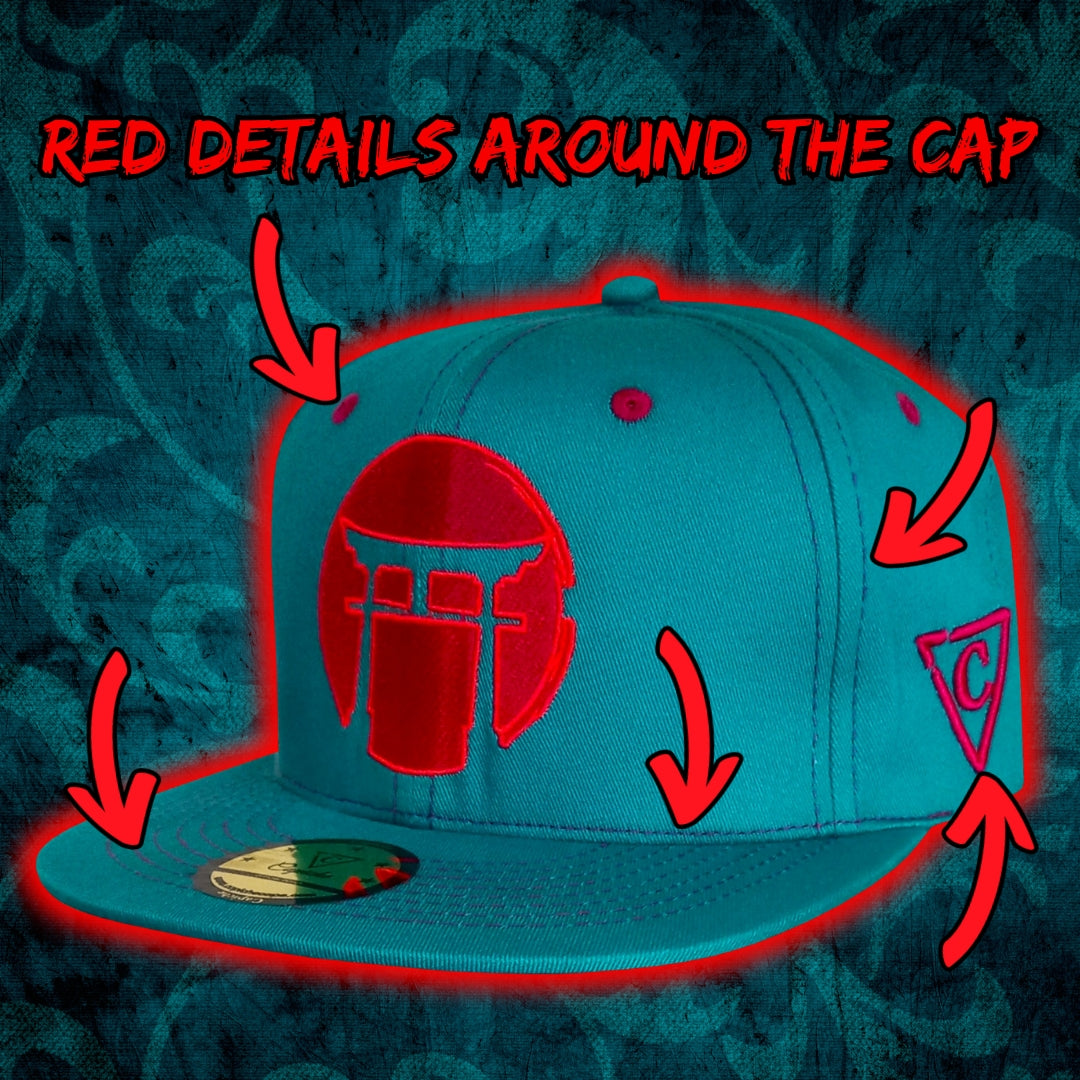 Red Samurai Green Petrol Snapback Hat from Capiche Caps