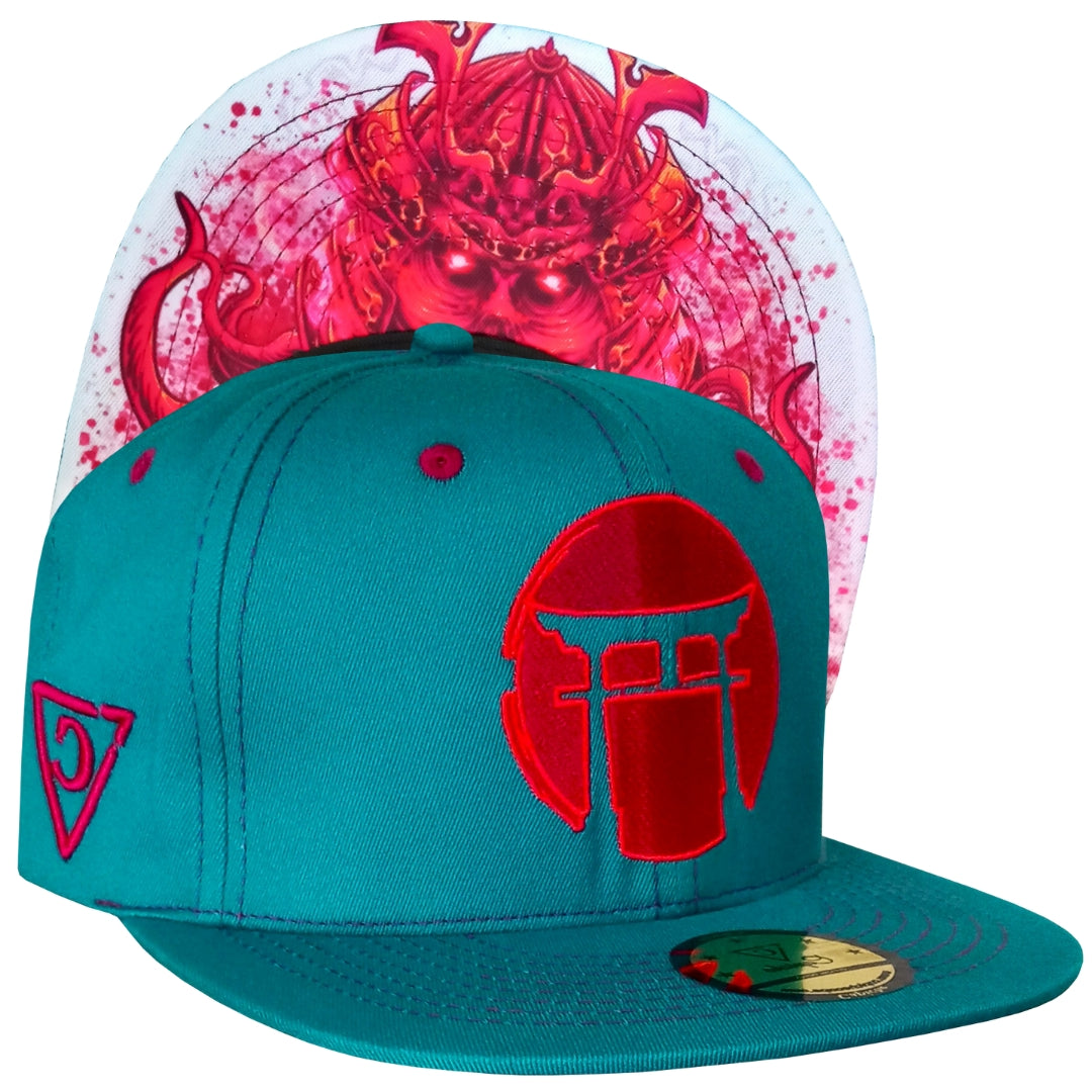 Red Samurai Green Petrol Snapback Hat from Capiche Caps