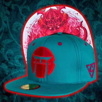 Red Samurai Green Petrol Snapback Hat from Capiche Caps