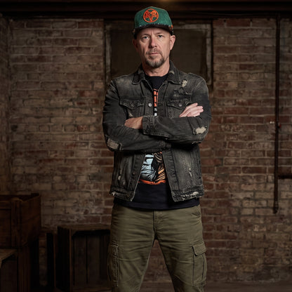 Ritual Temple Snapback - Green Suede/Sinister Pattern