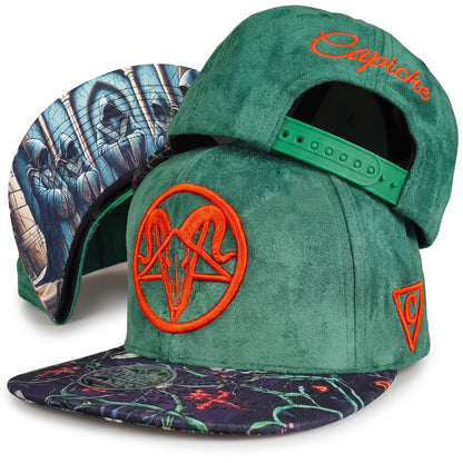 Ritual Temple Snapback - Green Suede/Sinister Pattern