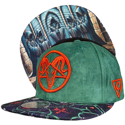 Ritual Temple Snapback - Green Suede/Sinister Pattern