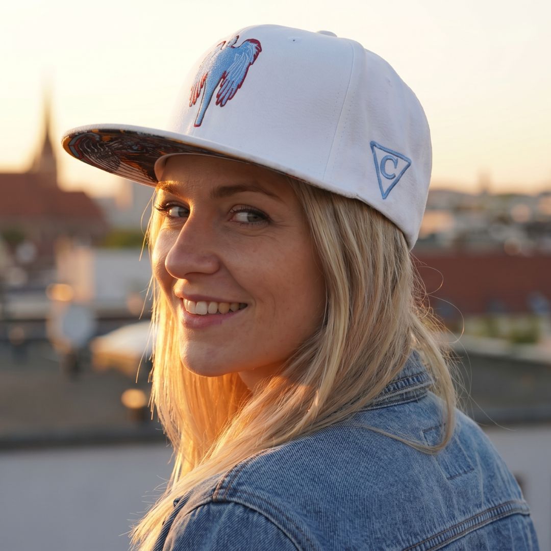 Robot Angel Snapback - White Suede