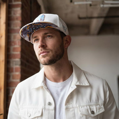 Robot Angel Snapback - White Suede