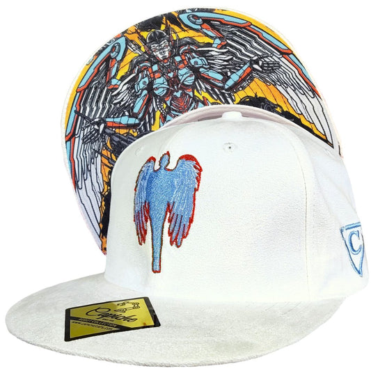 Robot Angel Snapback - White Suede