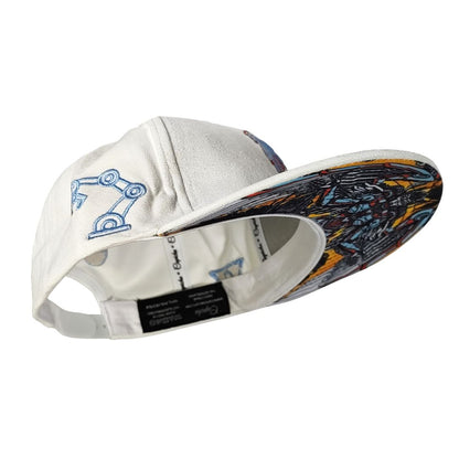 Robot Angel Snapback - White Suede