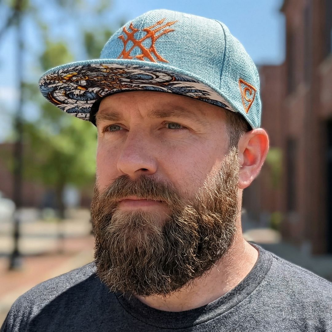 Robot Poseidon Snapback – Hellblau, dicke Baumwolle