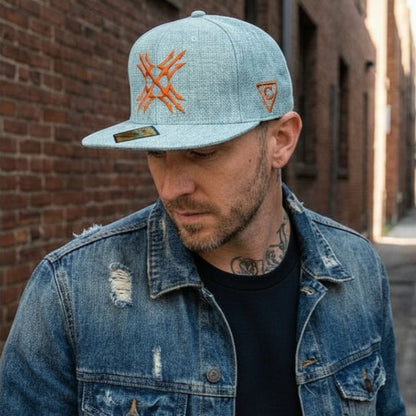 Robot Poseidon Snapback – Hellblau, dicke Baumwolle