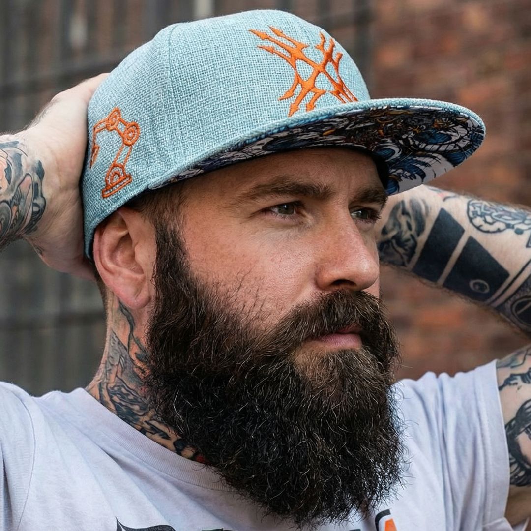 Robot Poseidon Snapback – Hellblau, dicke Baumwolle