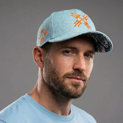 Casquette Trucker Robot Poseidon - Coton épais bleu clair