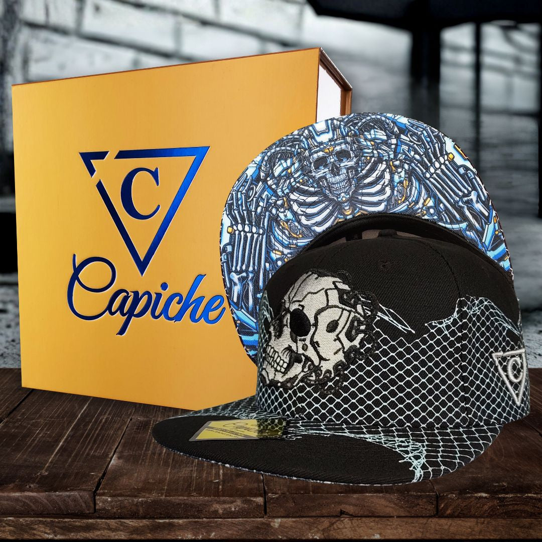 Robot Skull Snapback - Black/Wired Grey