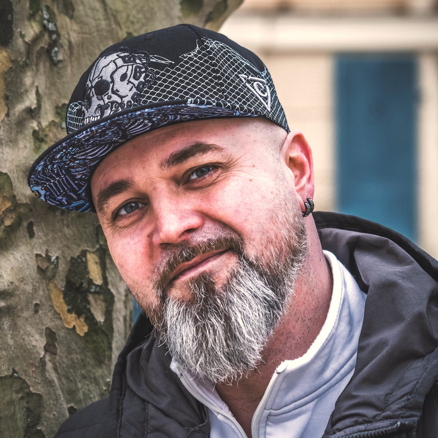 Robot Skull Snapback - Black/Wired Grey