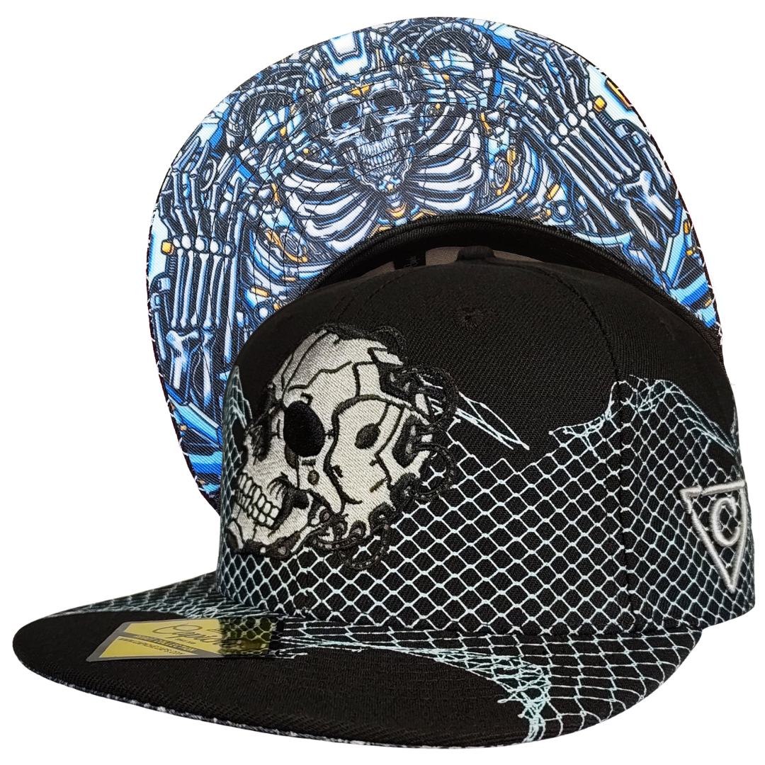 Robot Skull Snapback - Black/Wired Grey