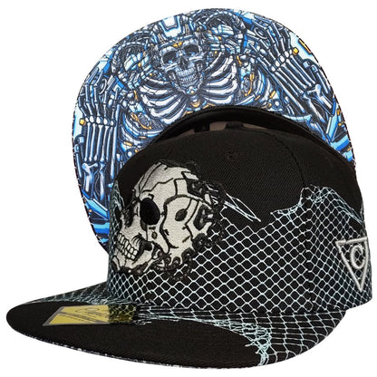 Robot Skull Snapback - Black/Wired Grey