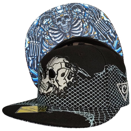 Robot Skull Snapback - Black/Wired Grey