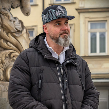 Robot Skull Snapback - Black/Wired Grey