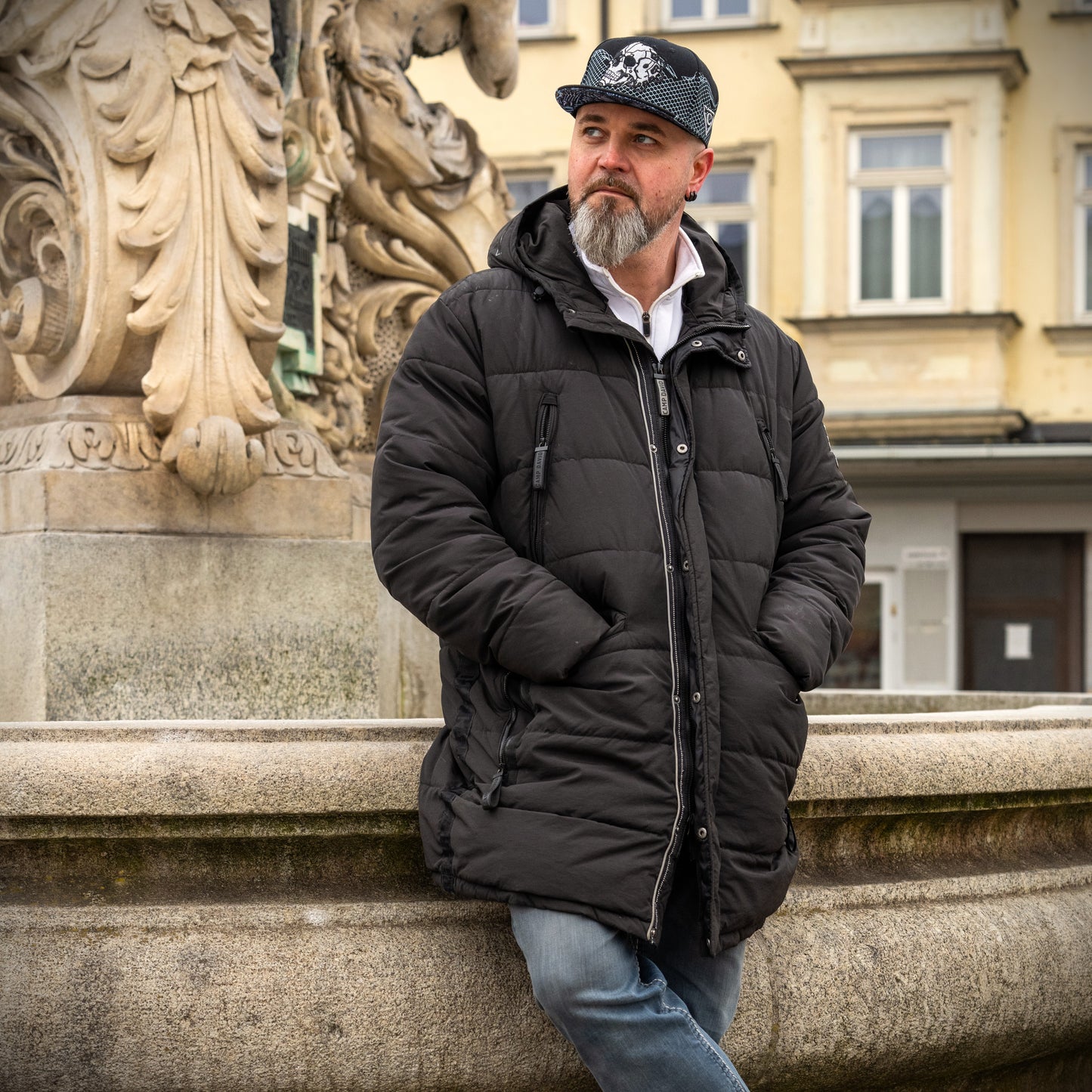 Robot Skull Snapback - Black/Wired Grey