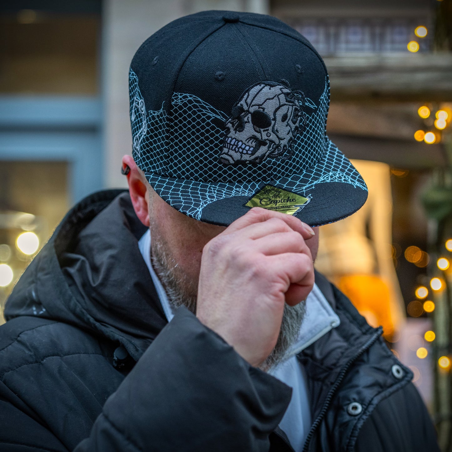 Robot Skull Snapback - Black/Wired Grey