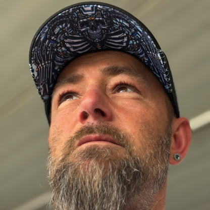 Robot Skull Trucker Cap - Black/Wired Grey