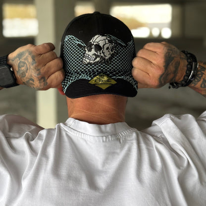 Robot Skull Trucker Cap - Black/Wired Grey
