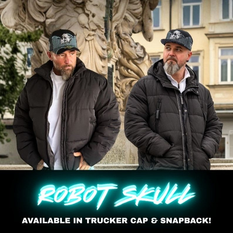 Robot Skull Snapback - Black/Wired Grey