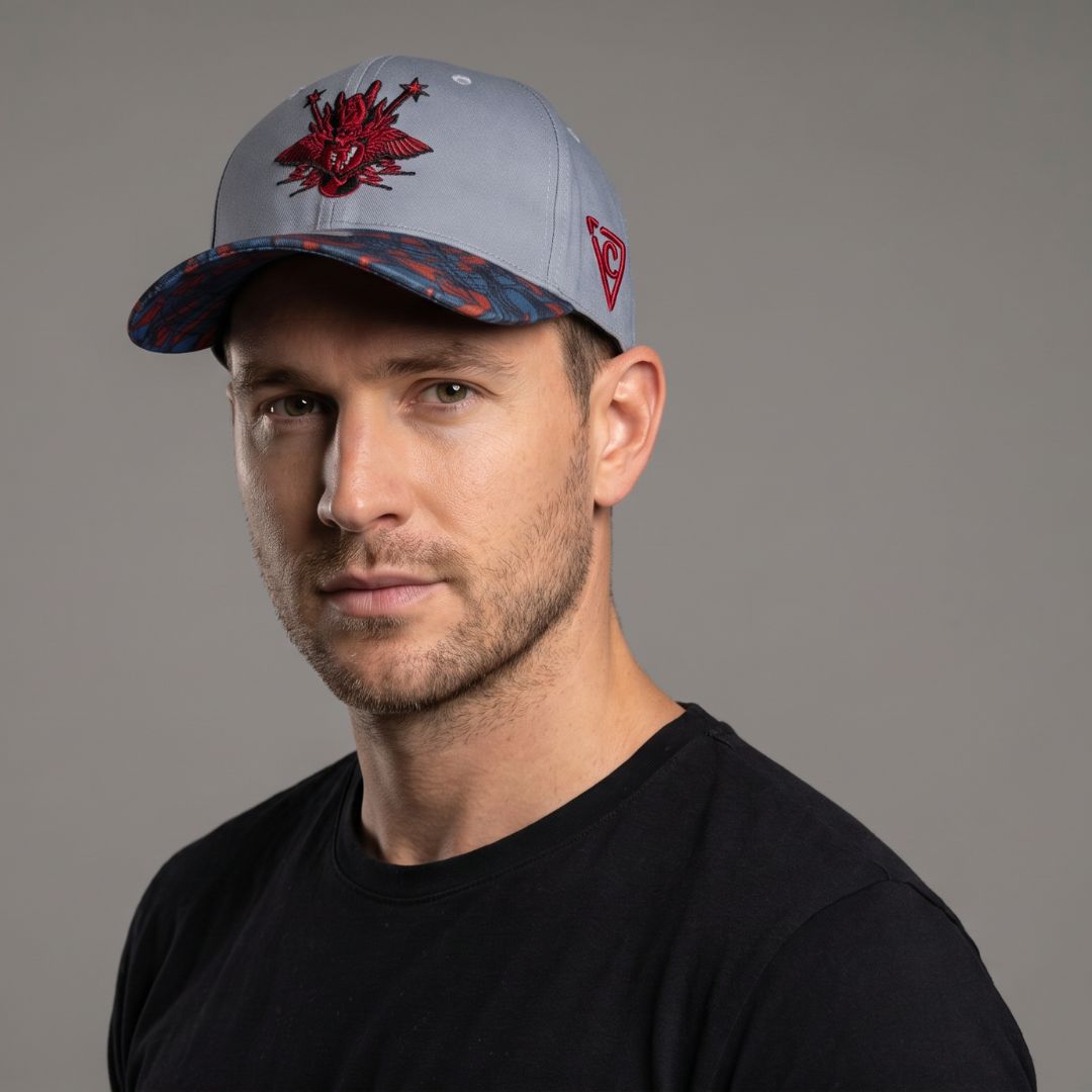 Cappellino Rock On Curved - Grigio/Rosso