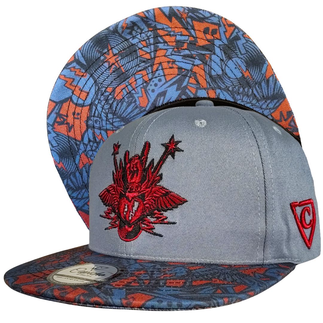 Rock On Snapback - Grey/Red