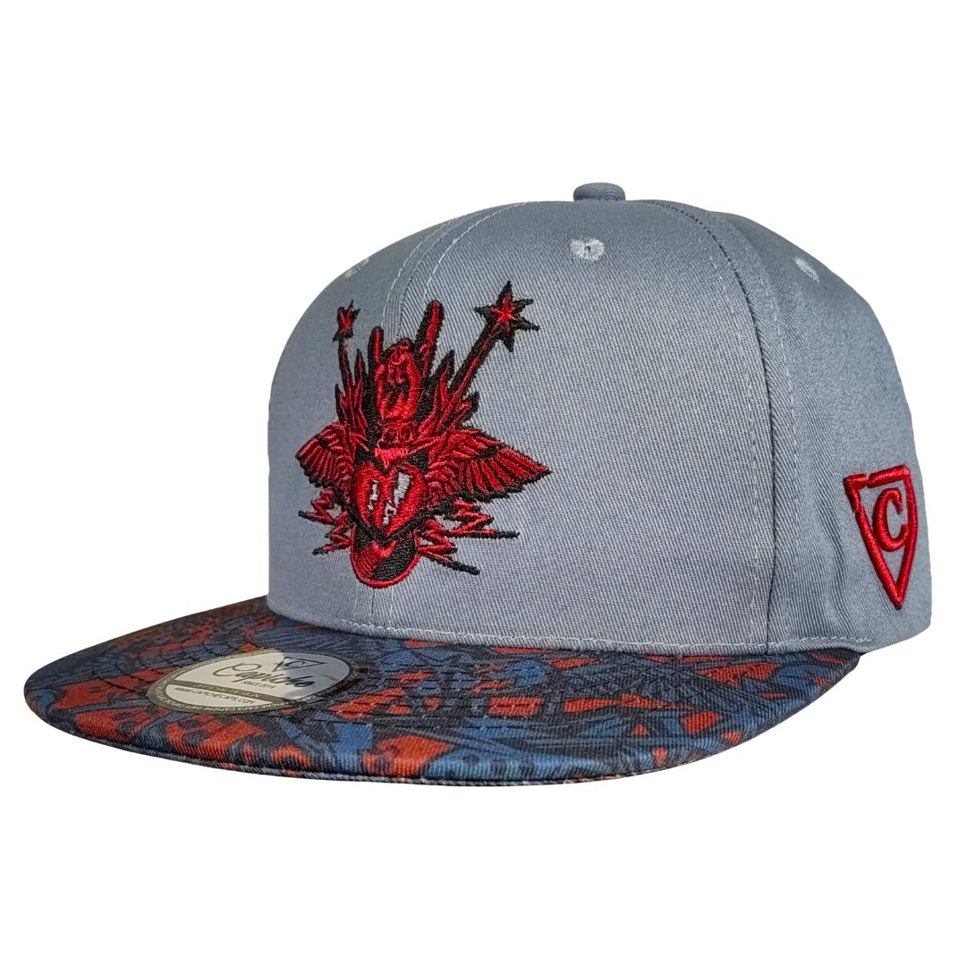 Rock On Snapback - Grey/Red