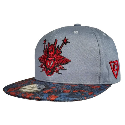 Rock On Snapback - Grey/Red